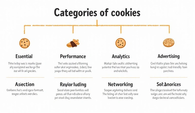 Diagram showing the different categories of cookies and their functions