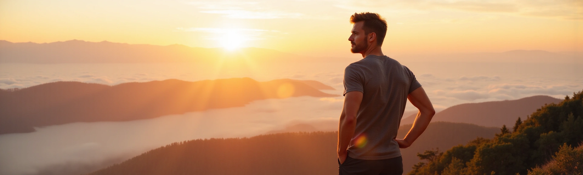 Man in nature representing male vitality and wellness