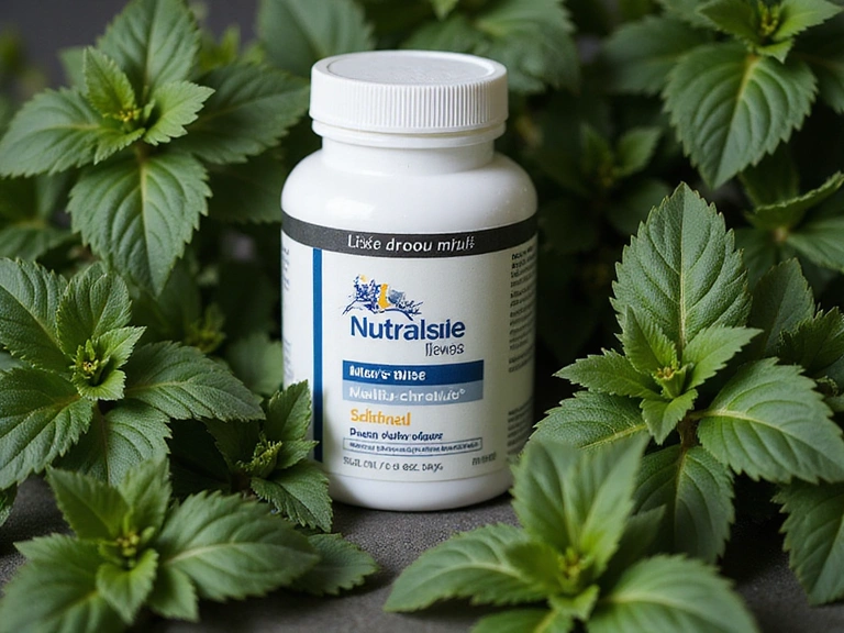 Nutralisxse Men's Daily Multi-Vitamin with green leaves