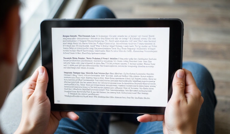 Person reading a digital agreement on a tablet, representing user obligations